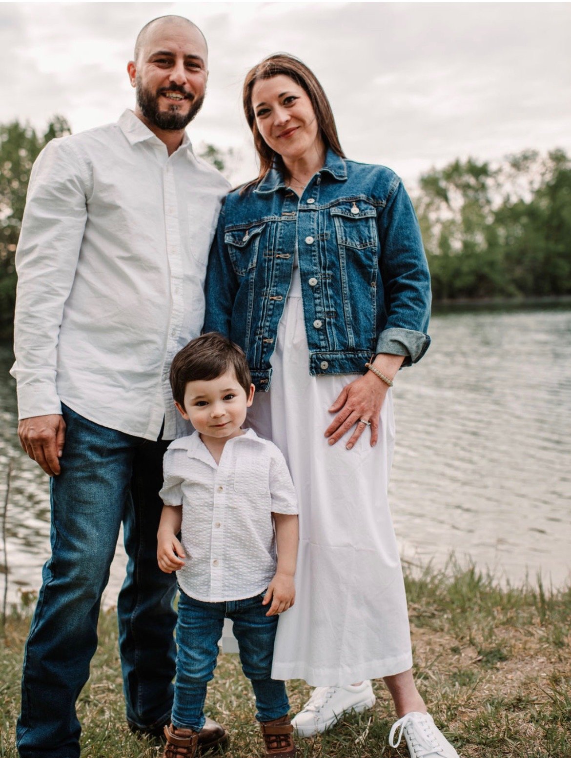 Kristy with her husband and son