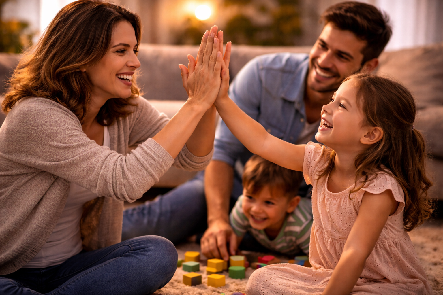 Couple by a lake at sunset
